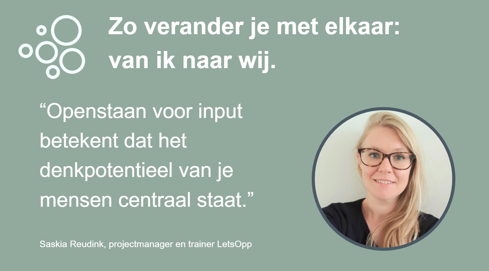 Zo verander je met elkaar: van ik naar wij
